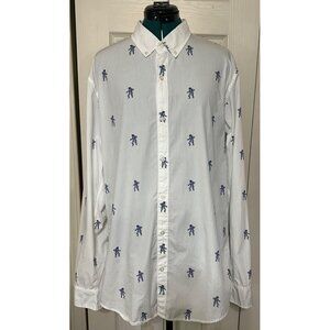 Bonobos Slim Fit Collared Shirt Astronauts Theme 100% Cotton Men's Size Long XL